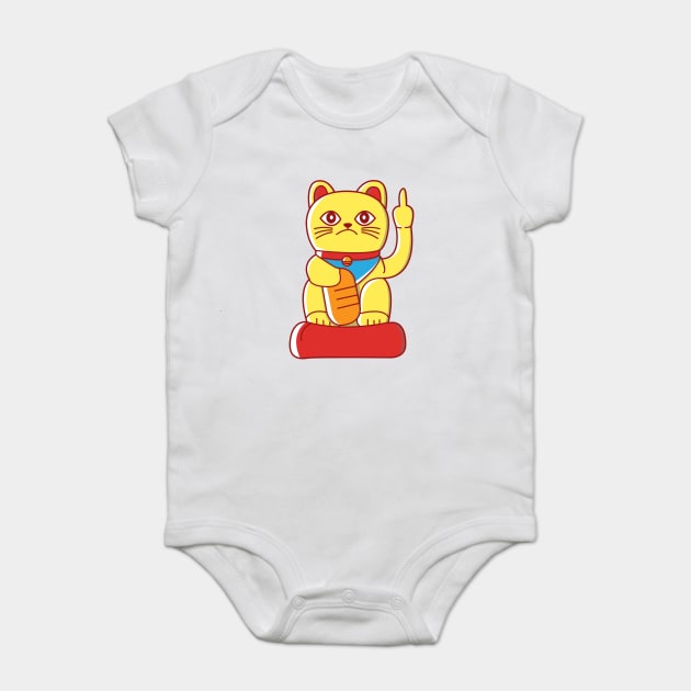 Middle Finger Mis-Fortune Cat Baby Bodysuit by dumbshirts